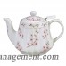 AndreabySadek Cherry Blossoms Ribbed 1.13 qt. Porcelain China Teapot ABYS1051